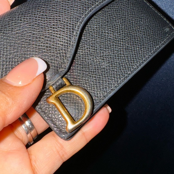 🖤Dior Saddle Bloom Card Holder Black Goatskin - Picture 14 of 17